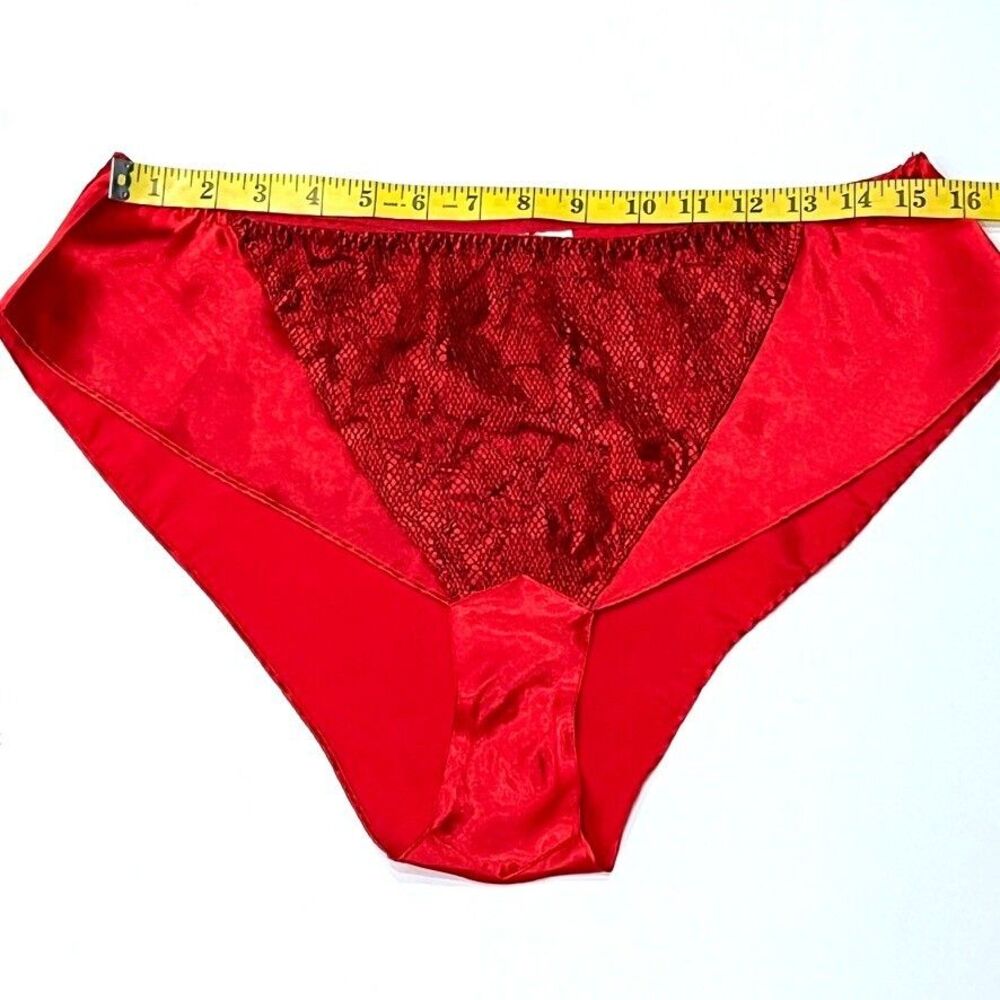 Vintage Victoria’s Secret Gold Label Red Satin Lace Cami Panty Set Small Y2K - Picture 8 of 12